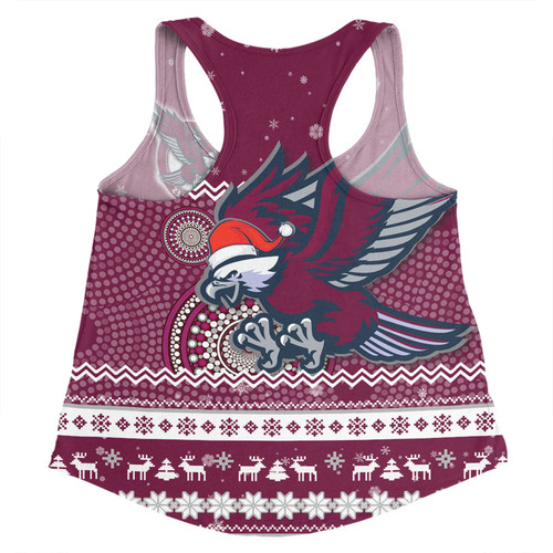 Manly Warringah Sea Eagles Christmas Custom Women Racerback Singlet - Ugly Xmas And Aboriginal Patterns For Die Hard Fan Women Racerback Singlet Manly Warringah Sea Eagles Christmas Custom Women Racerback Singlet - Ugly Xmas And Aboriginal Patterns For Die Hard Fan Women Racerback Singlet