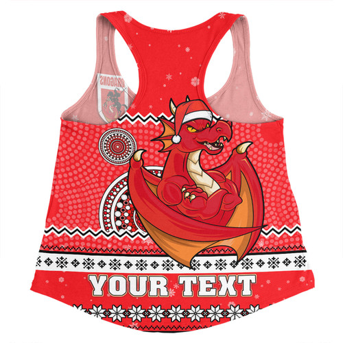 St. George Illawarra Dragons Christmas Custom Women Racerback Singlet - Ugly Xmas And Aboriginal Patterns For Die Hard Fan Women Racerback Singlet St. George Illawarra Dragons Christmas Custom Women Racerback Singlet - Ugly Xmas And Aboriginal Patterns For Die Hard Fan Women Racerback Singlet
