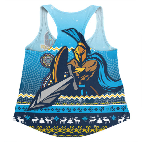 Gold Coast Titans Christmas Custom Women Racerback Singlet - Ugly Xmas And Aboriginal Patterns For Die Hard Fan Women Racerback Singlet Gold Coast Titans Christmas Custom Women Racerback Singlet - Ugly Xmas And Aboriginal Patterns For Die Hard Fan Women Racerback Singlet