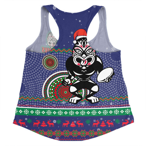 New Zealand Warriors Christmas Custom Women Racerback Singlet - Ugly Xmas And Aboriginal Patterns For Die Hard Fan Women Racerback Singlet New Zealand Warriors Christmas Custom Women Racerback Singlet - Ugly Xmas And Aboriginal Patterns For Die Hard Fan Women Racerback Singlet
