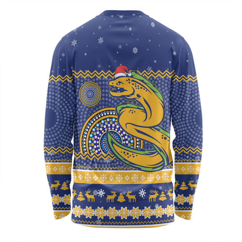 Parramatta Eels Christmas Custom Long Sleeve T-shirt - Ugly Xmas And Aboriginal Patterns For Die Hard Fan Long Sleeve T-shirt Parramatta Eels Christmas Custom Long Sleeve T-shirt - Ugly Xmas And Aboriginal Patterns For Die Hard Fan Long Sleeve T-shirt