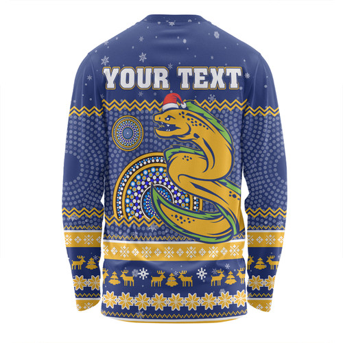 Parramatta Eels Christmas Custom Long Sleeve T-shirt - Ugly Xmas And Aboriginal Patterns For Die Hard Fan Long Sleeve T-shirt Parramatta Eels Christmas Custom Long Sleeve T-shirt - Ugly Xmas And Aboriginal Patterns For Die Hard Fan Long Sleeve T-shirt