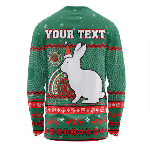 South Sydney Rabbitohs Custom Long Sleeve T-shirt - Ugly Xmas And Aboriginal Patterns For Die Hard Fan Long Sleeve T-shirt South Sydney Rabbitohs Custom Long Sleeve T-shirt - Ugly Xmas And Aboriginal Patterns For Die Hard Fan Long Sleeve T-shirt