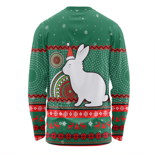 South Sydney Rabbitohs Custom Long Sleeve T-shirt - Ugly Xmas And Aboriginal Patterns For Die Hard Fan Long Sleeve T-shirt South Sydney Rabbitohs Custom Long Sleeve T-shirt - Ugly Xmas And Aboriginal Patterns For Die Hard Fan Long Sleeve T-shirt