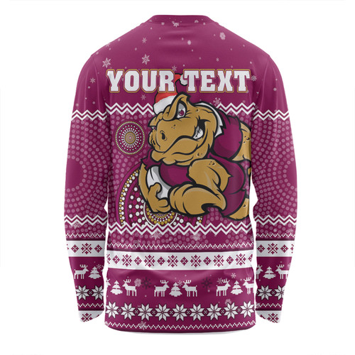 Queensland Cane Toads Christmas Custom Long Sleeve T-shirt - Ugly Xmas And Aboriginal Patterns For Die Hard Fan Long Sleeve T-shirt Queensland Cane Toads Christmas Custom Long Sleeve T-shirt - Ugly Xmas And Aboriginal Patterns For Die Hard Fan Long Sleeve T-shirt