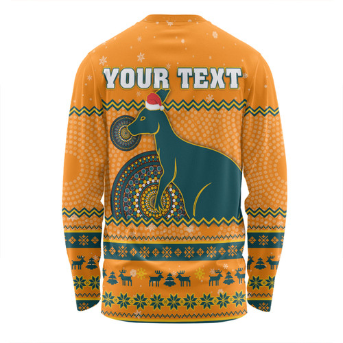 Australia Wallabies Christmas Custom Long Sleeve T-shirt - Ugly Xmas And Aboriginal Patterns For Die Hard Fan Long Sleeve T-shirt Australia Wallabies Christmas Custom Long Sleeve T-shirt - Ugly Xmas And Aboriginal Patterns For Die Hard Fan Long Sleeve T-shirt