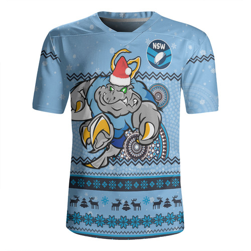 New South Wales Cockroaches Christmas Custom Rugby Jersey - Ugly Xmas And Aboriginal Patterns For Die Hard Fan Rugby Jersey