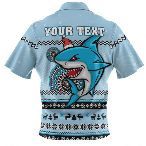 Cronulla-Sutherland Sharks Christmas Custom Zip Polo Shirt - Ugly Xmas And Aboriginal Patterns For Die Hard Fan Zip Polo Shirt Cronulla-Sutherland Sharks Christmas Custom Zip Polo Shirt - Ugly Xmas And Aboriginal Patterns For Die Hard Fan Zip Polo Shirt