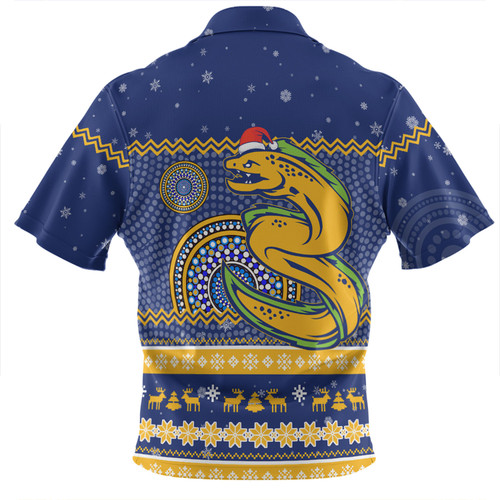 Parramatta Eels Christmas Custom Zip Polo Shirt - Ugly Xmas And Aboriginal Patterns For Die Hard Fan Zip Polo Shirt Parramatta Eels Christmas Custom Zip Polo Shirt - Ugly Xmas And Aboriginal Patterns For Die Hard Fan Zip Polo Shirt