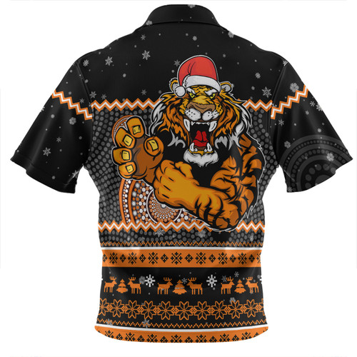 Wests Tigers Christmas Custom Zip Polo Shirt - Ugly Xmas And Aboriginal Patterns For Die Hard Fan Zip Polo Shirt Wests Tigers Christmas Custom Zip Polo Shirt - Ugly Xmas And Aboriginal Patterns For Die Hard Fan Zip Polo Shirt