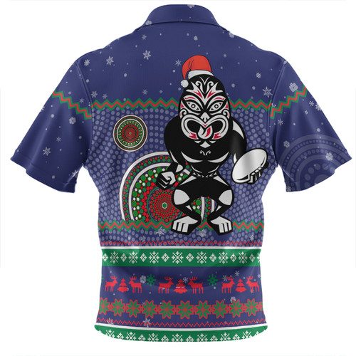 New Zealand Warriors Christmas Custom Zip Polo Shirt - Ugly Xmas And Aboriginal Patterns For Die Hard Fan Zip Polo Shirt New Zealand Warriors Christmas Custom Zip Polo Shirt - Ugly Xmas And Aboriginal Patterns For Die Hard Fan Zip Polo Shirt