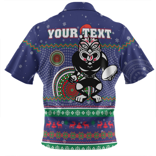 New Zealand Warriors Christmas Custom Zip Polo Shirt - Ugly Xmas And Aboriginal Patterns For Die Hard Fan Zip Polo Shirt New Zealand Warriors Christmas Custom Zip Polo Shirt - Ugly Xmas And Aboriginal Patterns For Die Hard Fan Zip Polo Shirt