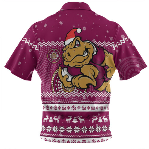 Queensland Cane Toads Christmas Custom Zip Polo Shirt - Ugly Xmas And Aboriginal Patterns For Die Hard Fan Zip Polo Shirt Queensland Cane Toads Christmas Custom Zip Polo Shirt - Ugly Xmas And Aboriginal Patterns For Die Hard Fan Zip Polo Shirt