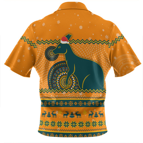 Australia Wallabies Christmas Custom Zip Polo Shirt - Ugly Xmas And Aboriginal Patterns For Die Hard Fan Zip Polo Shirt Australia Wallabies Christmas Custom Zip Polo Shirt - Ugly Xmas And Aboriginal Patterns For Die Hard Fan Zip Polo Shirt