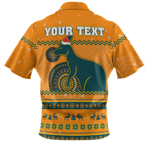 Australia Wallabies Christmas Custom Zip Polo Shirt - Ugly Xmas And Aboriginal Patterns For Die Hard Fan Zip Polo Shirt Australia Wallabies Christmas Custom Zip Polo Shirt - Ugly Xmas And Aboriginal Patterns For Die Hard Fan Zip Polo Shirt
