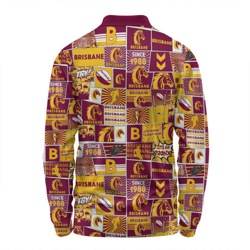 Brisbane Broncos Long Sleeve Polo Shirt - Team Of Us Die Hard Fan Supporters Comic Style Long Sleeve Polo Shirt Brisbane Broncos Long Sleeve Polo Shirt - Team Of Us Die Hard Fan Supporters Comic Style Long Sleeve Polo Shirt