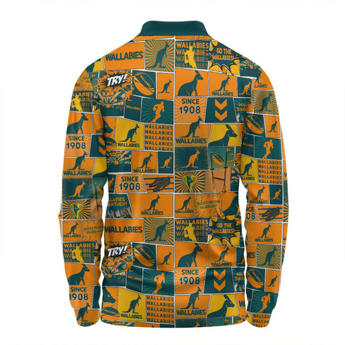 Australia Wallabies Long Sleeve Polo Shirt - Team Of Us Die Hard Fan Supporters Comic Style Long Sleeve Polo Shirt Australia Wallabies Long Sleeve Polo Shirt - Team Of Us Die Hard Fan Supporters Comic Style Long Sleeve Polo Shirt