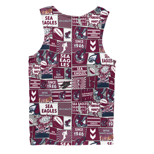 Manly Warringah Sea Eagles Men Singlet - Team Of Us Die Hard Fan Supporters Comic Style Men Singlet Manly Warringah Sea Eagles Men Singlet - Team Of Us Die Hard Fan Supporters Comic Style Men Singlet