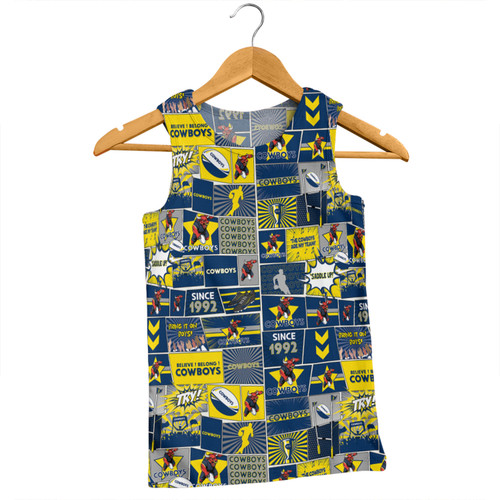 North Queensland Cowboys Men Singlet - Team Of Us Die Hard Fan Supporters Comic Style Men Singlet