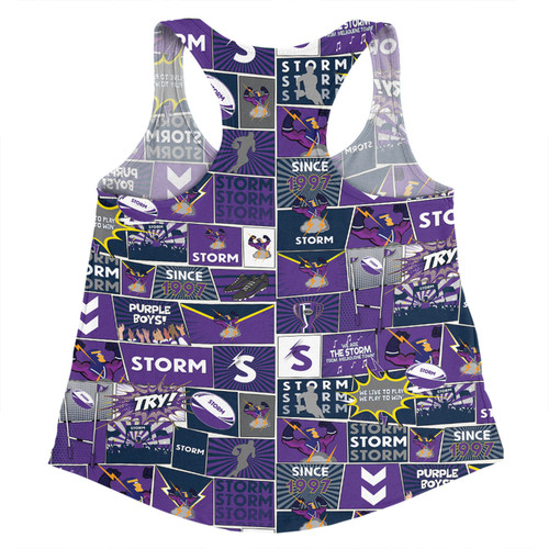 Melbourne Storm Women Racerback Singlet - Team Of Us Die Hard Fan Supporters Comic Style Women Racerback Singlet Melbourne Storm Women Racerback Singlet - Team Of Us Die Hard Fan Supporters Comic Style Women Racerback Singlet