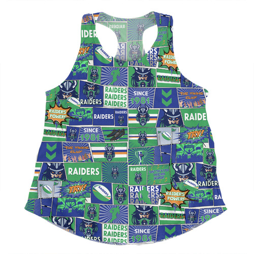 Canberra Raiders Women Racerback Singlet - Team Of Us Die Hard Fan Supporters Comic Style Women Racerback Singlet Canberra Raiders Women Racerback Singlet - Team Of Us Die Hard Fan Supporters Comic Style Women Racerback Singlet