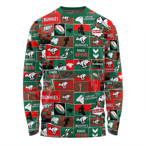 South Sydney Rabbitohs Long Sleeve T-shirt - Team Of Us Die Hard Fan Supporters Comic Style Long Sleeve T-shirt