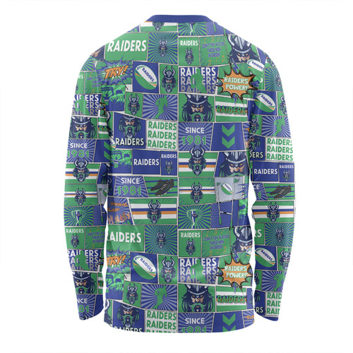 Canberra Raiders Long Sleeve T-shirt - Team Of Us Die Hard Fan Supporters Comic Style Long Sleeve T-shirt Canberra Raiders Long Sleeve T-shirt - Team Of Us Die Hard Fan Supporters Comic Style Long Sleeve T-shirt