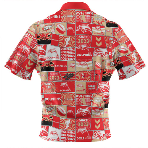 Redcliffe Dolphins Zip Polo Shirt - Team Of Us Die Hard Fan Supporters Comic Style Zip Polo Shirt Redcliffe Dolphins Zip Polo Shirt - Team Of Us Die Hard Fan Supporters Comic Style Zip Polo Shirt