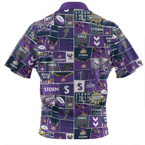 Melbourne Storm Zip Polo Shirt - Team Of Us Die Hard Fan Supporters Comic Style Zip Polo Shirt Melbourne Storm Zip Polo Shirt - Team Of Us Die Hard Fan Supporters Comic Style Zip Polo Shirt