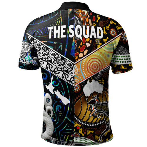 [The Squad] Australia Aboriginal Inspired Polo Shirt - Australia Aotearoa with Maori and Aboriginal Inspired Culture Polo Shirt