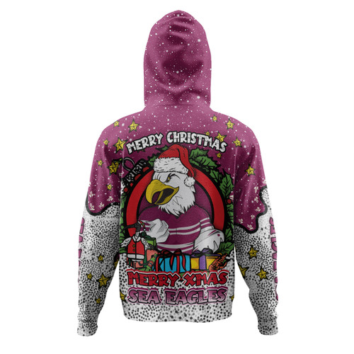 Manly Warringah Sea Eagles Christmas Custom Hoodie - Merry Christmas Our Beloved Team With Aboriginal Dot Art Pattern Hoodie Manly Warringah Sea Eagles Christmas Custom Hoodie - Merry Christmas Our Beloved Team With Aboriginal Dot Art Pattern Hoodie