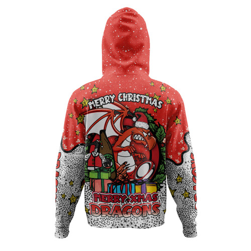 St. George Illawarra Dragons Christmas Custom Hoodie - Merry Christmas Our Beloved Team With Aboriginal Dot Art Pattern Hoodie