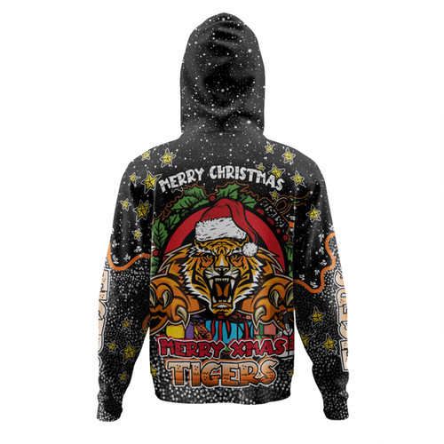 Wests Tigers Christmas Custom Hoodie - Merry Christmas Our Beloved Team With Aboriginal Dot Art Pattern Hoodie Wests Tigers Christmas Custom Hoodie - Merry Christmas Our Beloved Team With Aboriginal Dot Art Pattern Hoodie
