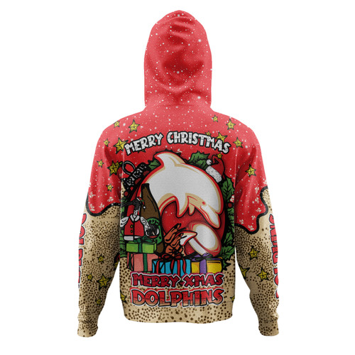 Redcliffe Dolphins Christmas Custom Hoodie - Merry Christmas Our Beloved Team With Aboriginal Dot Art Pattern Hoodie Redcliffe Dolphins Christmas Custom Hoodie - Merry Christmas Our Beloved Team With Aboriginal Dot Art Pattern Hoodie
