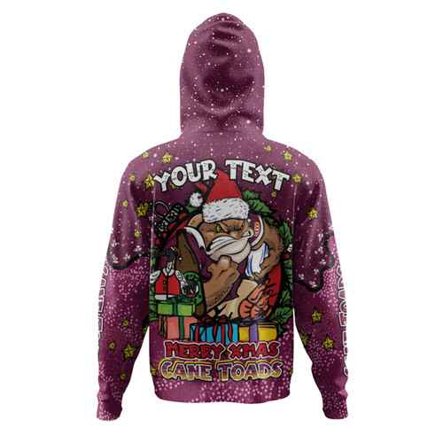 Queensland Cane Toads Christmas Custom Hoodie - Merry Christmas Our Beloved Team With Aboriginal Dot Art Pattern Hoodie