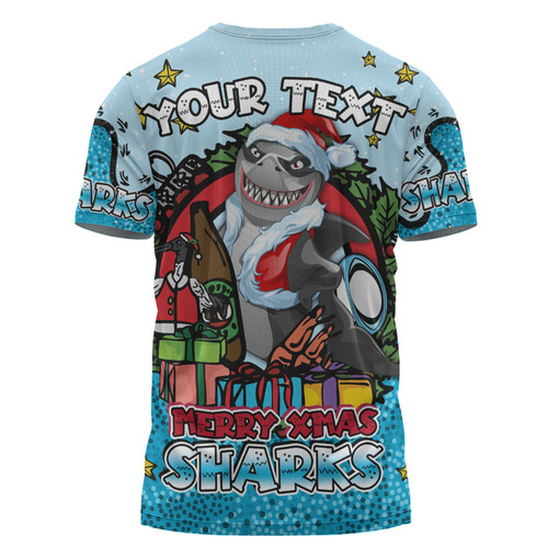 Cronulla-Sutherland Sharks Christmas Custom T-shirt - Merry Christmas Our Beloved Team With Aboriginal Dot Art Pattern T-shirt Cronulla-Sutherland Sharks Christmas Custom T-shirt - Merry Christmas Our Beloved Team With Aboriginal Dot Art Pattern T-shirt