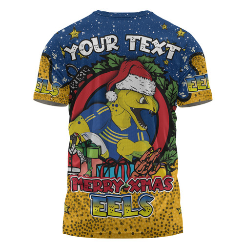Parramatta Eels Christmas Custom T-shirt - Merry Christmas Our Beloved Team With Aboriginal Dot Art Pattern T-shirt Parramatta Eels Christmas Custom T-shirt - Merry Christmas Our Beloved Team With Aboriginal Dot Art Pattern T-shirt