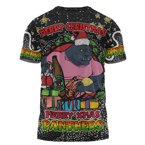 Penrith Panthers Christmas Custom T-shirt - Merry Christmas Our Beloved Team With Aboriginal Dot Art Pattern T-shirt Penrith Panthers Christmas Custom T-shirt - Merry Christmas Our Beloved Team With Aboriginal Dot Art Pattern T-shirt