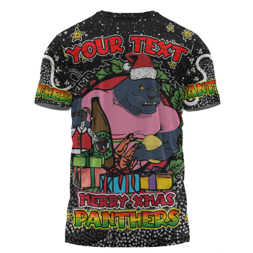 Penrith Panthers Christmas Custom T-shirt - Merry Christmas Our Beloved Team With Aboriginal Dot Art Pattern T-shirt Penrith Panthers Christmas Custom T-shirt - Merry Christmas Our Beloved Team With Aboriginal Dot Art Pattern T-shirt
