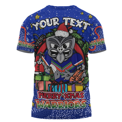 New Zealand Warriors Christmas Custom T-shirt - Merry Christmas Our Beloved Team With Aboriginal Dot Art Pattern T-shirt