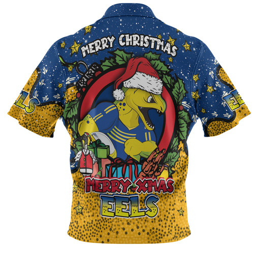 Parramatta Eels Christmas Custom Hawaiian Shirt - Merry Christmas Our Beloved Team With Aboriginal Dot Art Pattern Hawaiian Shirt Parramatta Eels Christmas Custom Hawaiian Shirt - Merry Christmas Our Beloved Team With Aboriginal Dot Art Pattern Hawaiian Shirt