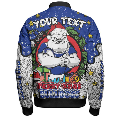 Canterbury-Bankstown Bulldogs Christmas Custom Bomber Jacket - Merry Christmas Our Beloved Team With Aboriginal Dot Art Pattern Bomber Jacket Canterbury-Bankstown Bulldogs Christmas Custom Bomber Jacket - Merry Christmas Our Beloved Team With Aboriginal Dot Art Pattern Bomber Jacket