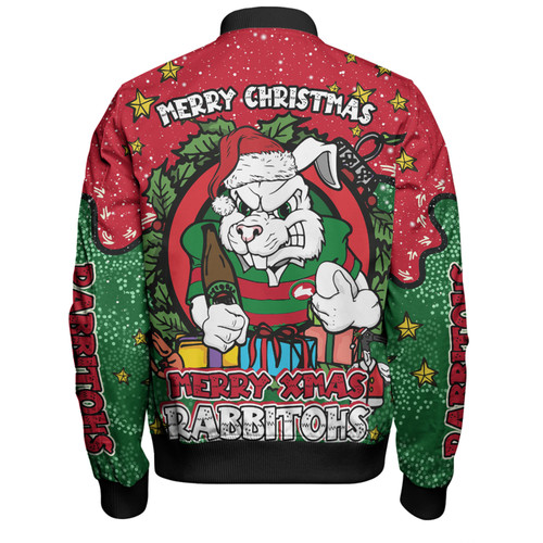 South Sydney Rabbitohs Custom Bomber Jacket - Merry Christmas Our Beloved Team With Aboriginal Dot Art Pattern Bomber Jacket South Sydney Rabbitohs Custom Bomber Jacket - Merry Christmas Our Beloved Team With Aboriginal Dot Art Pattern Bomber Jacket