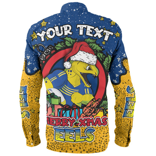 Parramatta Eels Christmas Custom Long Sleeve Shirt - Merry Christmas Our Beloved Team With Aboriginal Dot Art Pattern Long Sleeve Shirt Parramatta Eels Christmas Custom Long Sleeve Shirt - Merry Christmas Our Beloved Team With Aboriginal Dot Art Pattern Long Sleeve Shirt