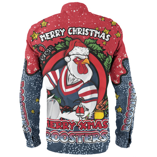 Sydney Roosters Christmas Custom Long Sleeve Shirt - Merry Christmas Our Beloved Team With Aboriginal Dot Art Pattern Long Sleeve Shirt Sydney Roosters Christmas Custom Long Sleeve Shirt - Merry Christmas Our Beloved Team With Aboriginal Dot Art Pattern Long Sleeve Shirt