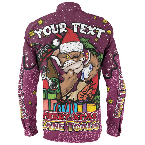 Queensland Cane Toads Christmas Custom Long Sleeve Shirt - Merry Christmas Our Beloved Team With Aboriginal Dot Art Pattern Long Sleeve Shirt Queensland Cane Toads Christmas Custom Long Sleeve Shirt - Merry Christmas Our Beloved Team With Aboriginal Dot Art Pattern Long Sleeve Shirt