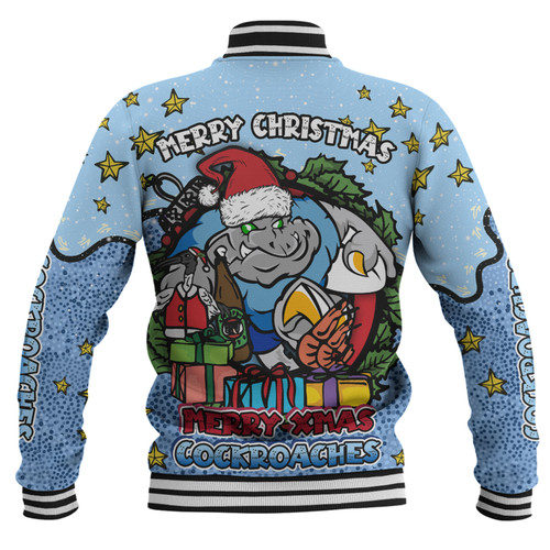New South Wales Cockroaches Christmas Custom Baseball Jacket - Merry Christmas Our Beloved Team With Aboriginal Dot Art Pattern Baseball Jacket New South Wales Cockroaches Christmas Custom Baseball Jacket - Merry Christmas Our Beloved Team With Aboriginal Dot Art Pattern Baseball Jacket