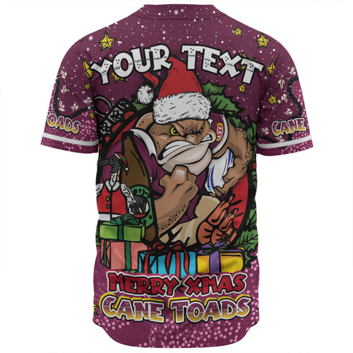 Queensland Cane Toads Christmas Custom Baseball Shirt - Merry Christmas Our Beloved Team With Aboriginal Dot Art Pattern Baseball Shirt Queensland Cane Toads Christmas Custom Baseball Shirt - Merry Christmas Our Beloved Team With Aboriginal Dot Art Pattern Baseball Shirt