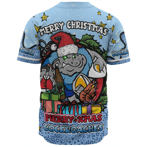 New South Wales Cockroaches Christmas Custom Baseball Shirt - Merry Christmas Our Beloved Team With Aboriginal Dot Art Pattern Baseball Shirt New South Wales Cockroaches Christmas Custom Baseball Shirt - Merry Christmas Our Beloved Team With Aboriginal Dot Art Pattern Baseball Shirt