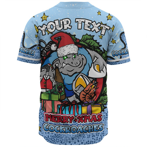 New South Wales Cockroaches Christmas Custom Baseball Shirt - Merry Christmas Our Beloved Team With Aboriginal Dot Art Pattern Baseball Shirt New South Wales Cockroaches Christmas Custom Baseball Shirt - Merry Christmas Our Beloved Team With Aboriginal Dot Art Pattern Baseball Shirt
